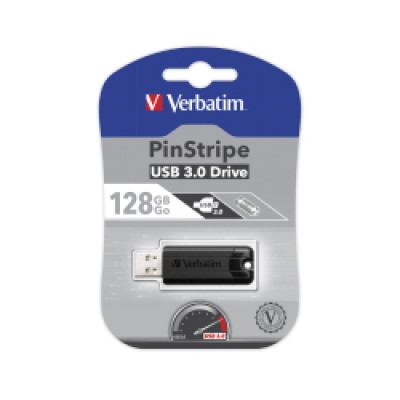 USB Stik 128GB USB3.2 Gen1, crni Verbatim PinStripe 